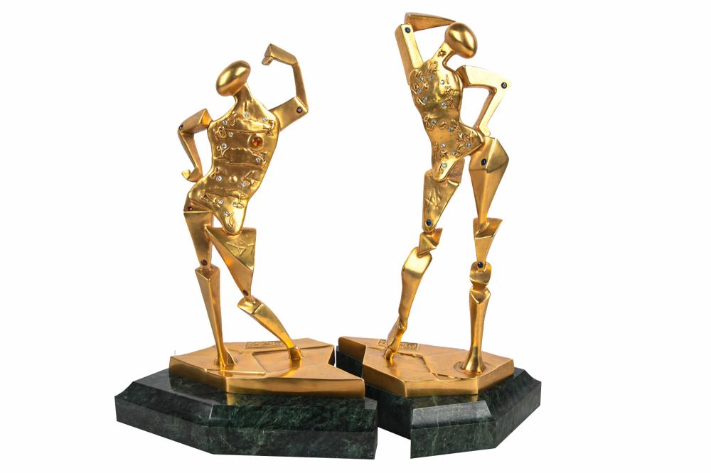 Appraisal: SALVADOR DALI DAY NIGHT in two parts gilt bronze with