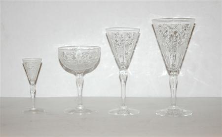 Appraisal: Set of Royal Brierley Wheel Engraved Stemware Estimate -