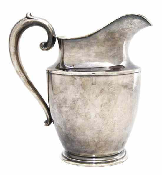 Appraisal: An American Sterling Silver Pitcher Wallace of baluster form with