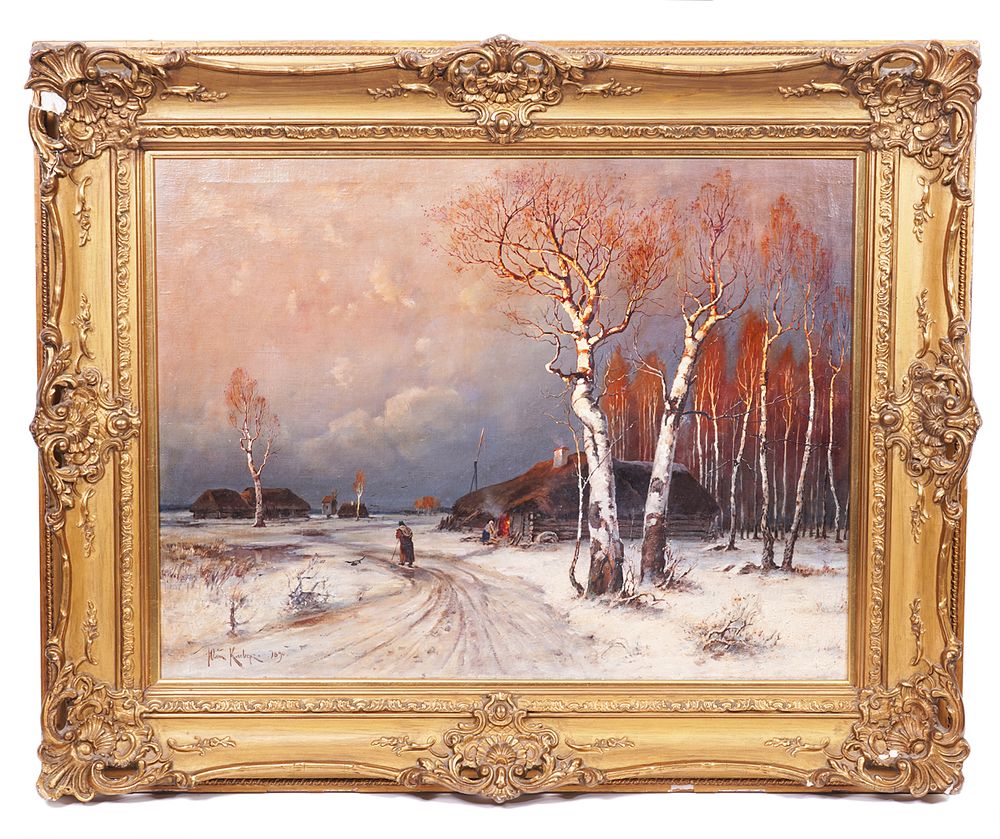 Appraisal: Julius Yulevich Von Klever 'Winter Night' Julius Yulevich Von Klever