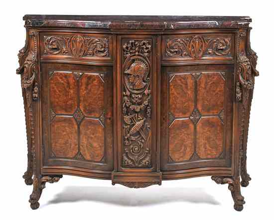 Appraisal: A Continental Neoclassical Console Cabinet having a shaped marble top