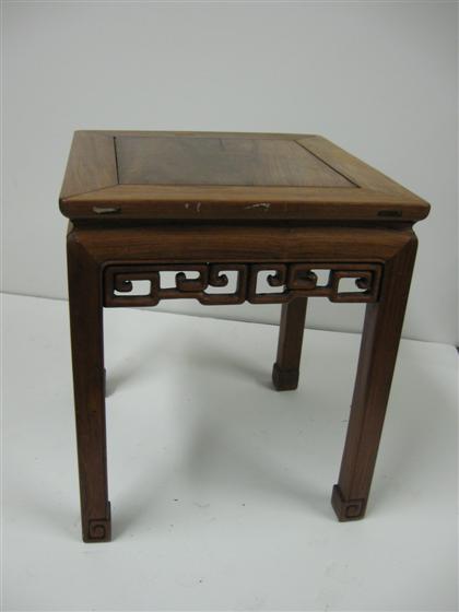 Appraisal: Chinese hongmu stool th century Of square plank insert top