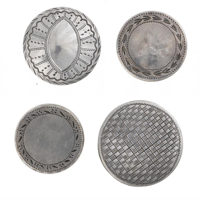 Appraisal: FOUR GEORGE III SILVER PATCH OR PILL BOXES AND COVERS