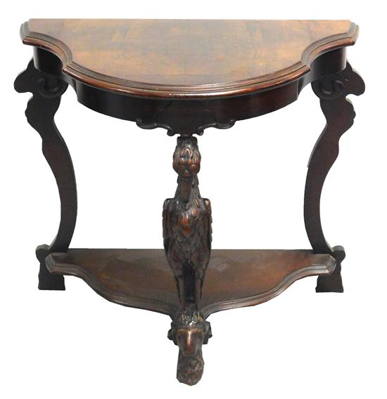 Appraisal: Early th C pier table mahogany demi-lune top supported by