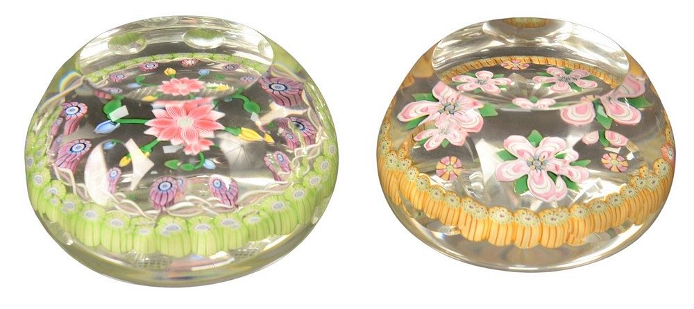 Appraisal: Two Perthshire Millefiori Glass Paperweights both marked with a 'P'