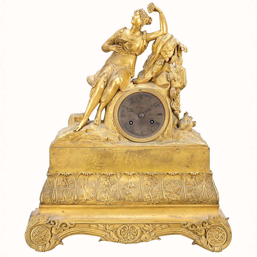 Appraisal: Louis Philippe Gilt-Bronze Mantel Clock Mid th century The steel