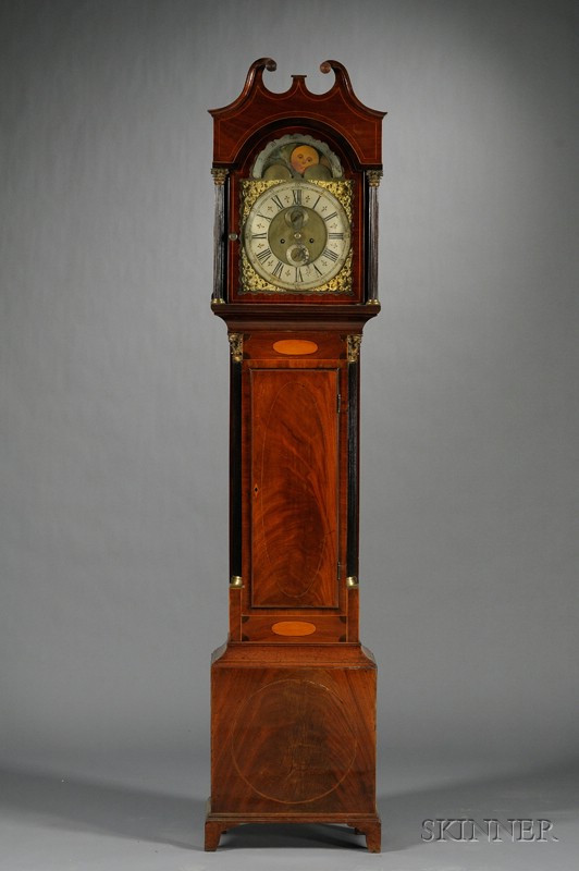 Appraisal: English Inlaid Mahogany Tall Case Clock early th century with