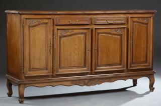 Appraisal: French Louis XV Style Carved Oak Sideboard th c French