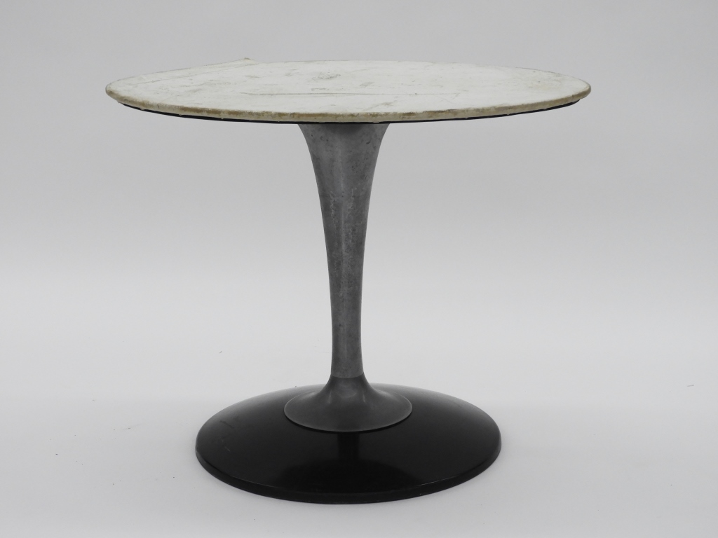 Appraisal: CHROMCRAFT ALUMINUM SMOKED ACRYLIC TABLE BASE Indiana th CenturyCircular smoked