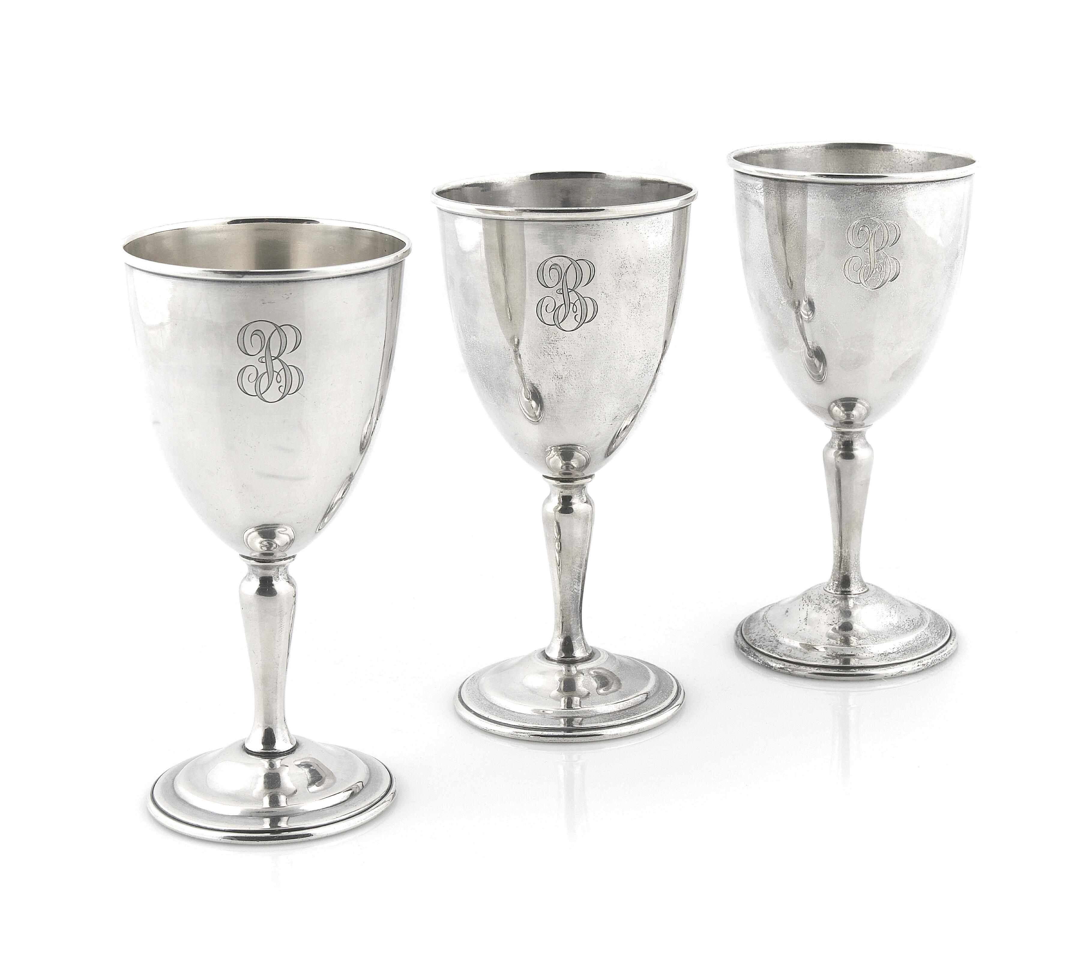 Appraisal: A set of six American sterling silver goblets Matthews Company