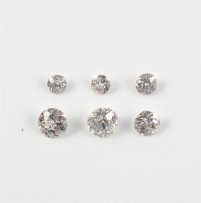 Appraisal: Six unset diamonds carats in total