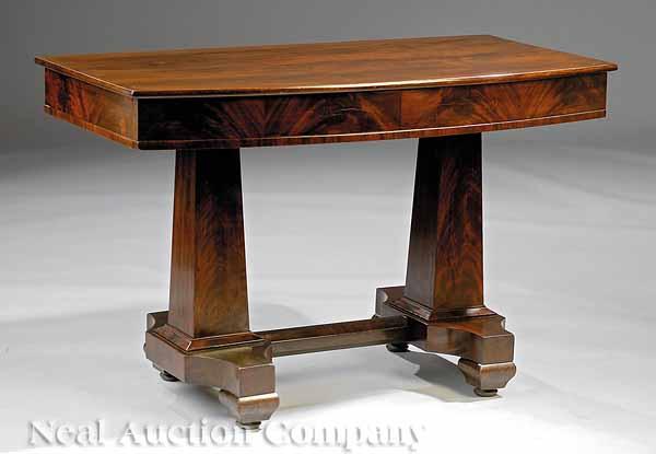 Appraisal: An American Classical Bowfront Hall Table mid- th c possibly