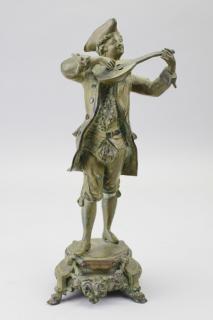 Appraisal: Antique French Bronze Musician Figure with violin Height in