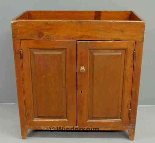 Appraisal: Pennsylvania pine dry sink c with two raised panel doors