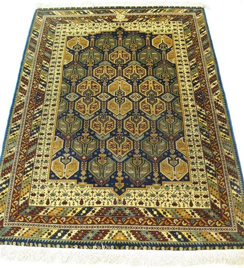 Appraisal: FINE PERSIAN HEREKE SILK RUG TURKEY Signed the strong blue