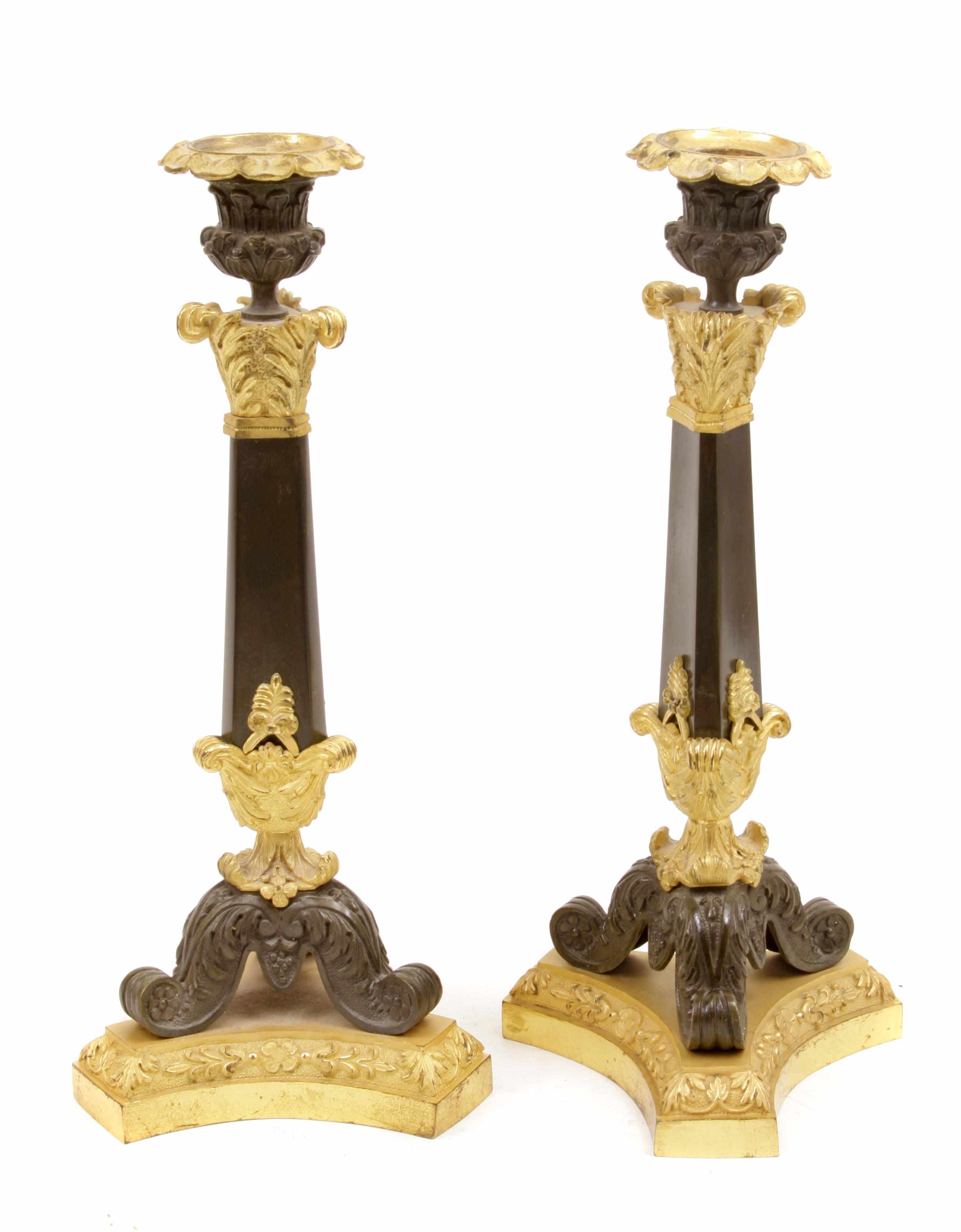 Appraisal: A pair of Louis Philippe style gilt and patinated bronze