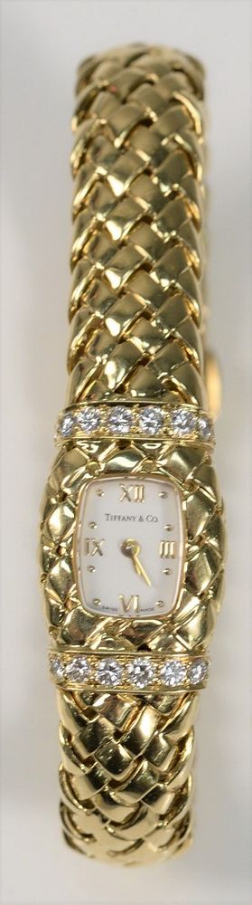 Appraisal: Tiffany Company Karat Gold Ladies Wristwatch set with sixteen diamonds