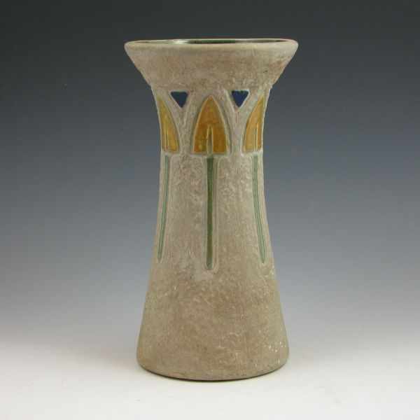 Appraisal: Roseville Mostique - '' vase Marked Two very tight hairlines