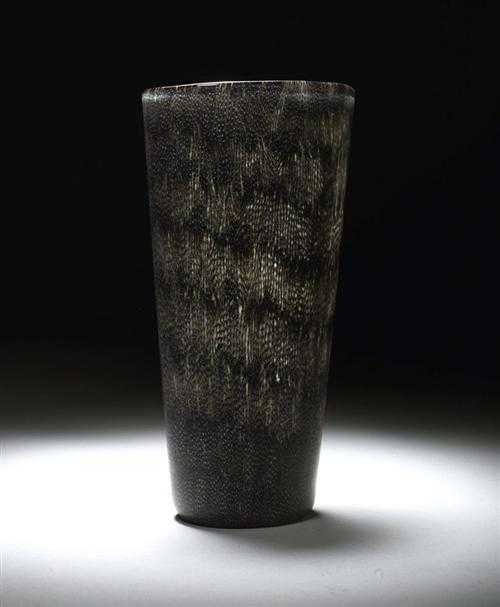 Appraisal: VENINI VASE Murano circa Glass speckled grey and white Base