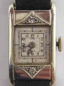 Appraisal: An carat white gold lady's wrist watch set with two