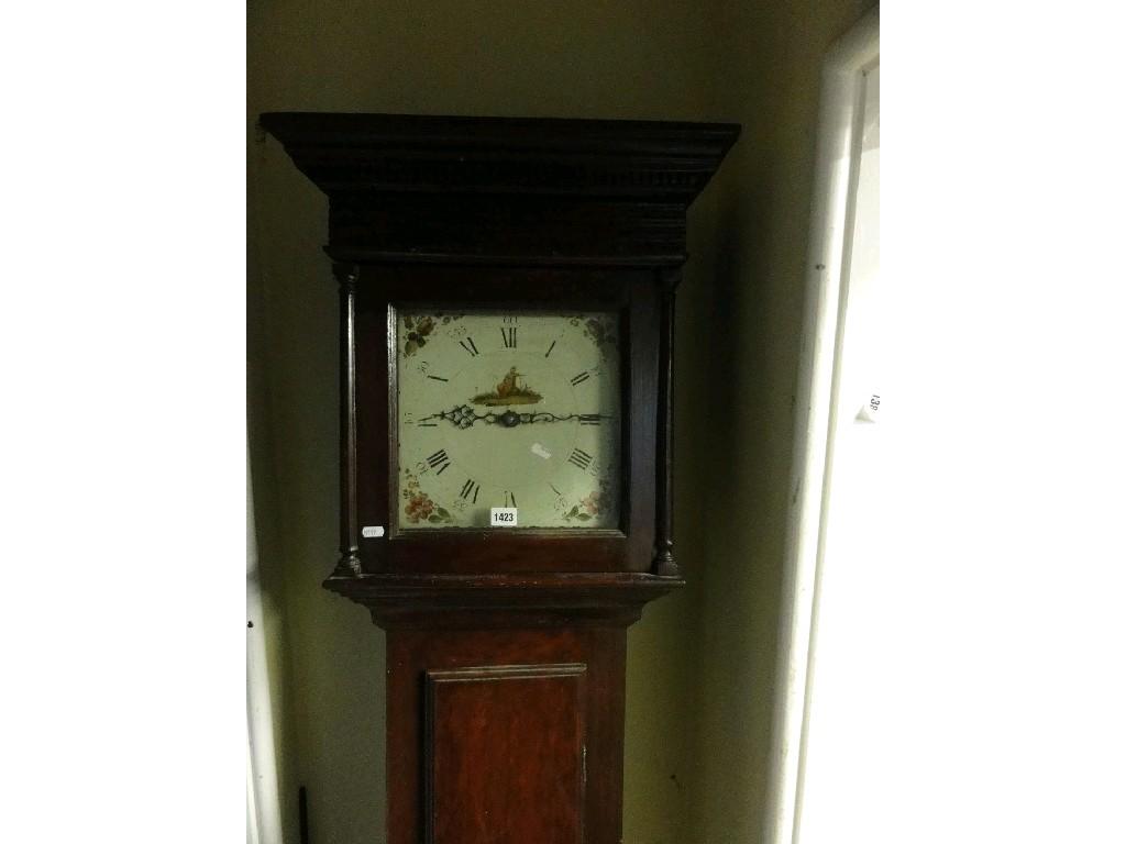 Appraisal: A Georgian oak and pine cased cottage long case clock