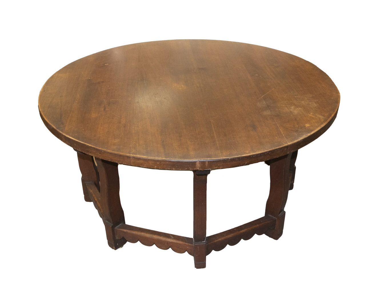 Appraisal: MARILYN MONROE'S ROUND DINING TABLE Sturdy Low Walnut Table Purchased