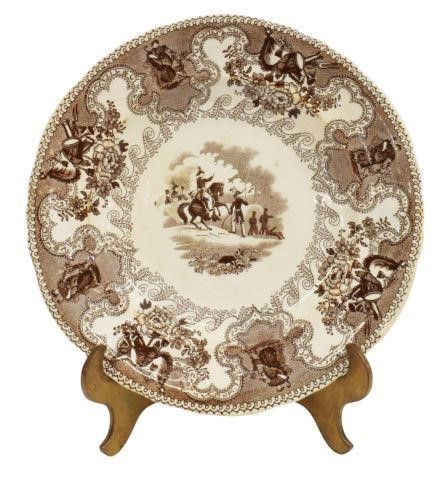 Appraisal: Scarce English Staffordshire small plate in the Texian Campaigne pattern