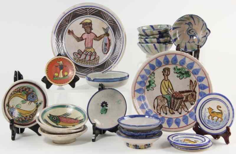 Appraisal: Pieces of Vintage Potteryvarious size plates bowls and coasters all