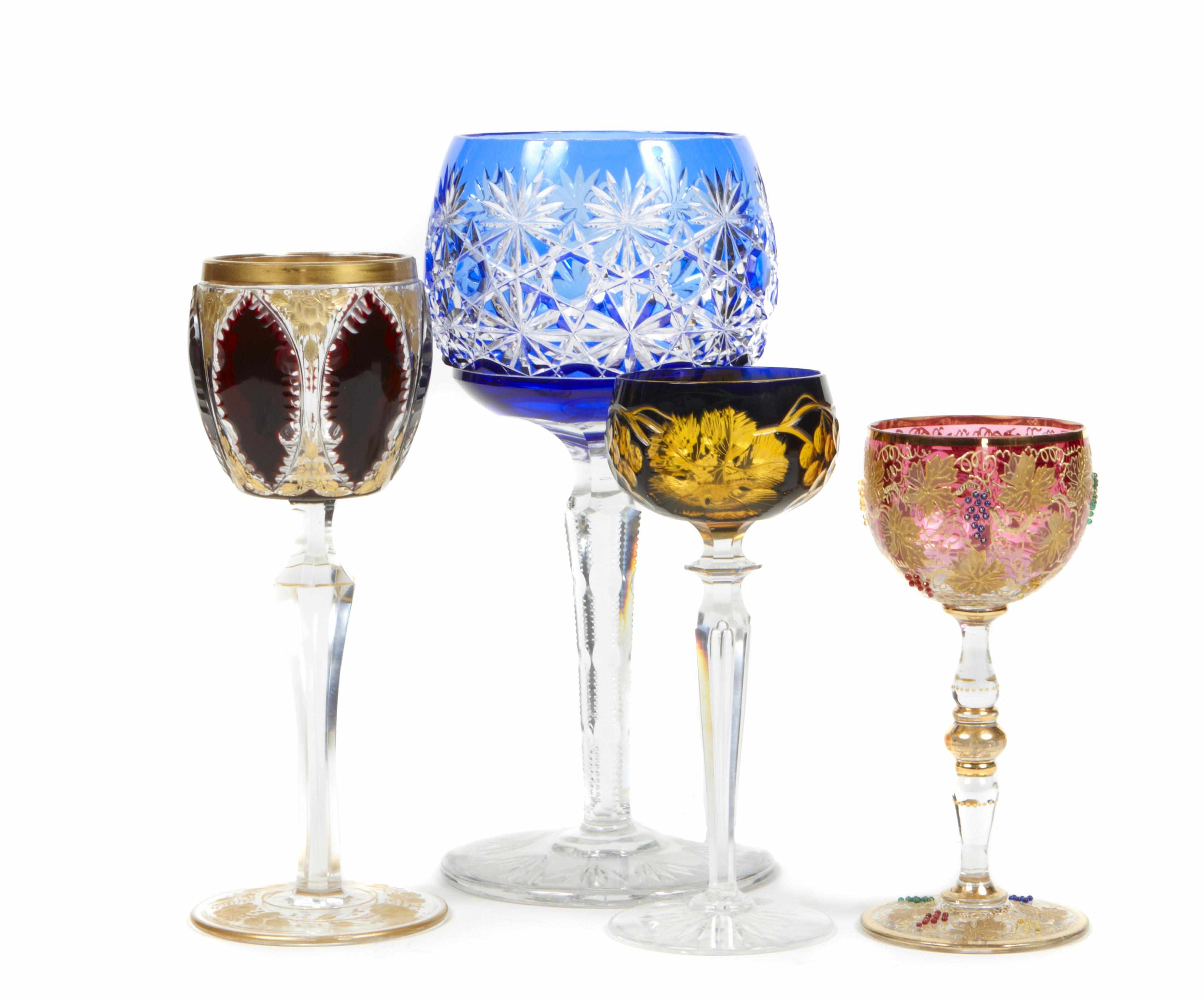 Appraisal: A group of eleven Continental wine glasses height of tallest