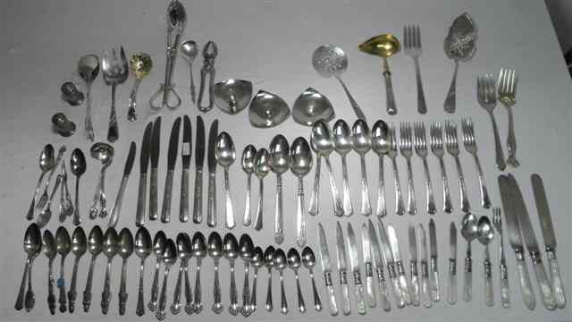 Appraisal: Large lot of assorted estate items including flatware and serving