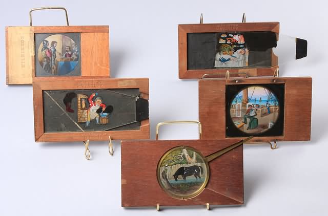 Appraisal: Group of magic animated magic lantern slides including Sailor playing