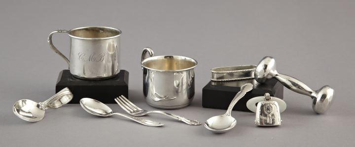 Appraisal: Group of Nine Silver Children's Items consisting of a Webster