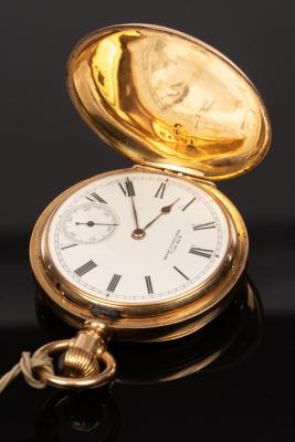 Appraisal: An k gold cased hunter keyless lever pocket watch the