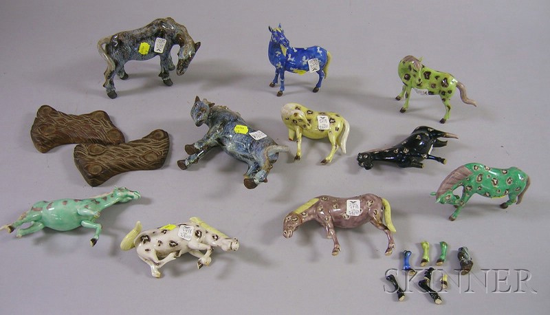 Appraisal: Ten Chinese Porcelain Horses damage