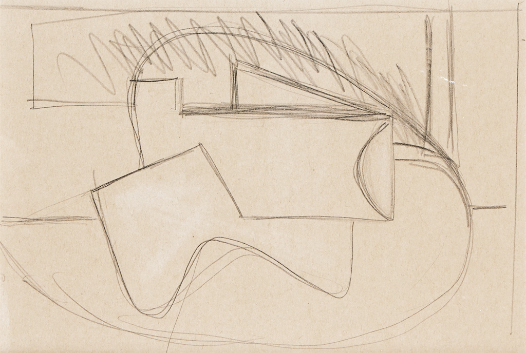 Appraisal: ARSHILE GORKY Abstraction Pencil on light tan wove paper x