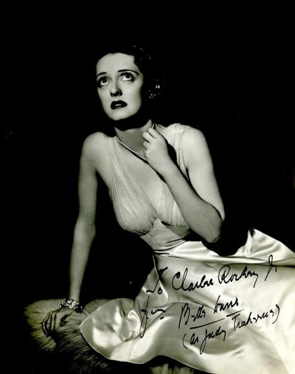 Appraisal: pieces Photographs Signed Inscribed Bette Davis ca Silver print x