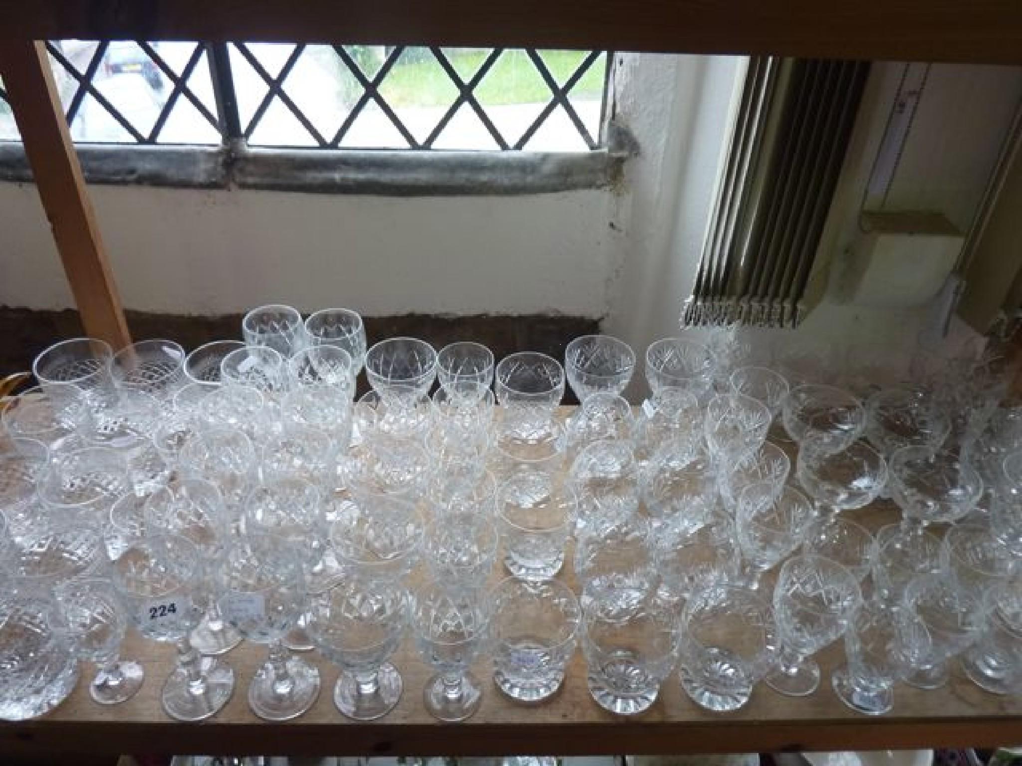 Appraisal: A large quantity of crystal and other drinking glasses by