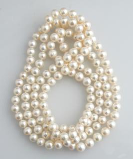 Appraisal: Matinee Length Strand of mm White Cultured Pearl Matinee Length