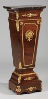 Appraisal: Gilt bronze mounted marble top pedestal Louis XV style gilt