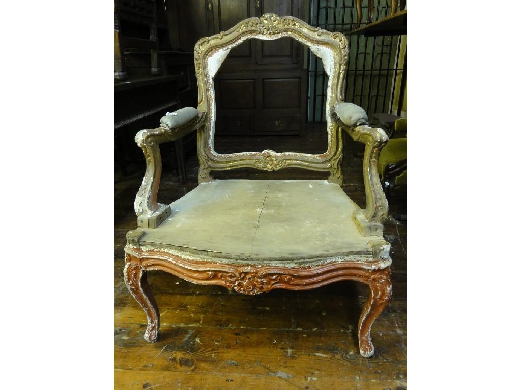 Appraisal: A th century open armchair with generous seat and moulded