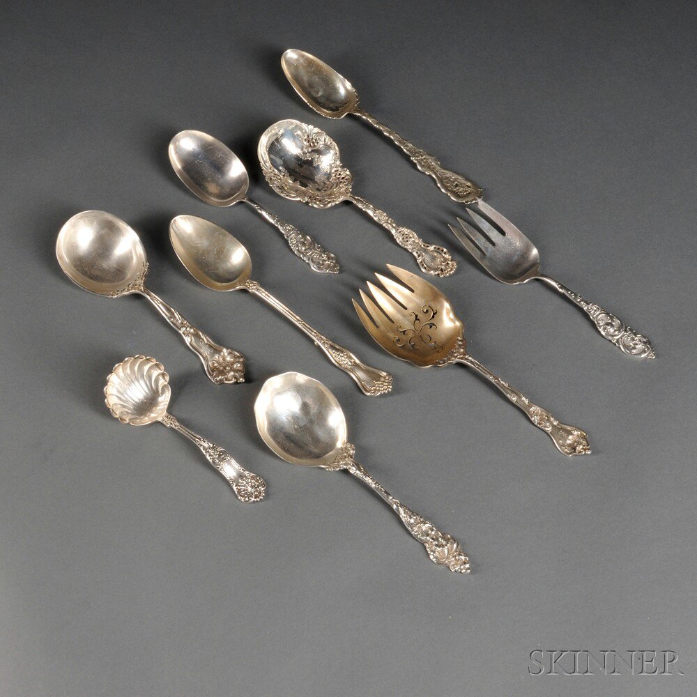 Appraisal: Nine Pieces of American Sterling Silver Flatware late th and