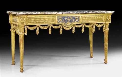 Appraisal: PAINTED CONSOLE AUX GUIRLANDES Louis XVI from a Roman master