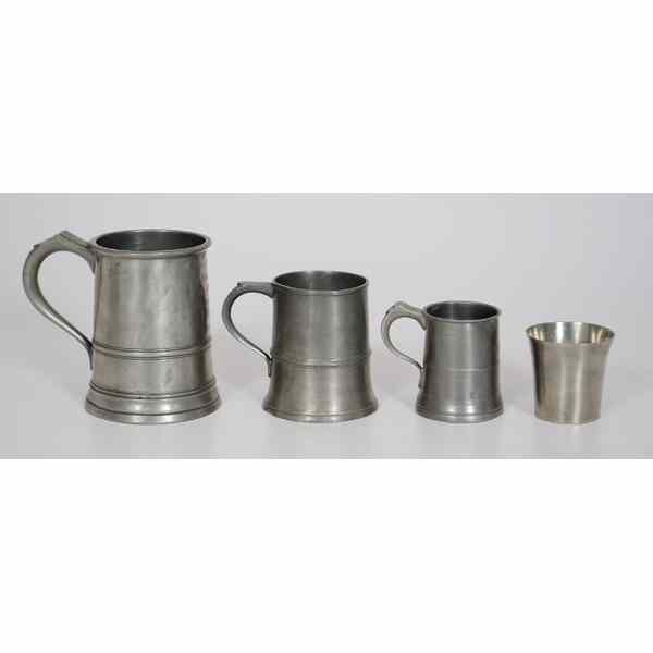 Appraisal: English Pewter Mugs and Beakers English th century An assembled