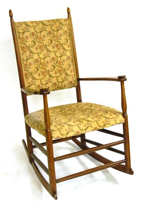 Appraisal: Shaker style rocking arm chair upholstered seat and back ''