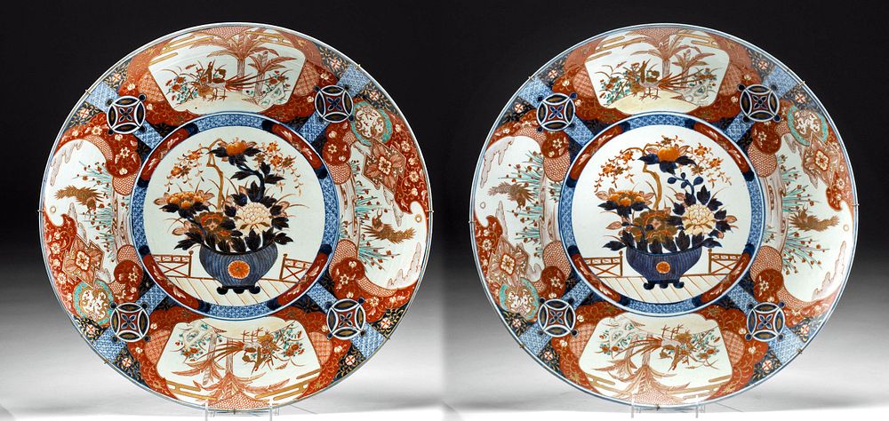 Appraisal: Massive th C Japanese Edo Porcelain Imari Platters East Asia