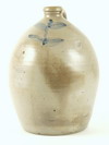 Appraisal: STONEWARE JUG - Two gallon ovoid stoneware jug with a