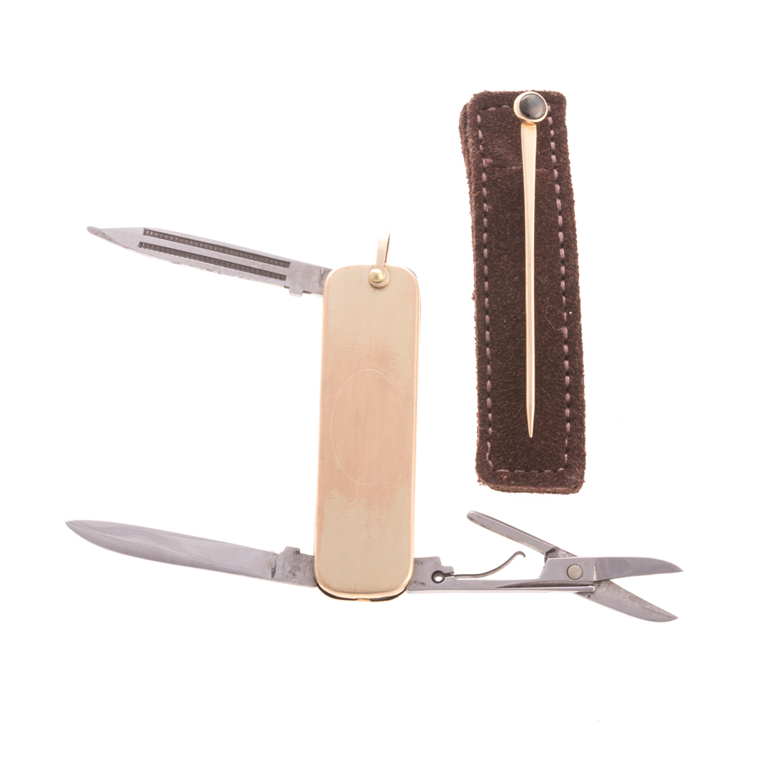 Appraisal: A K Pocket Knife and Toothpick K yellow gold pocket