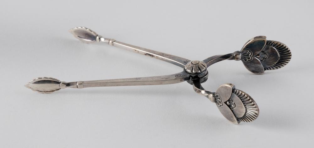 Appraisal: GEORG JENSEN CACTUS SUGAR TONGS DENMARK POST- APPROX TROY OZ