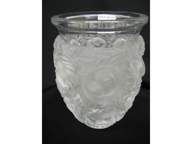 Appraisal: Lalique French Crystal Bagatelle Vase frosted bird foilage excellent