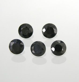 Appraisal: Five Round Midnight Blue Sapphires Carat Total Five round brilliant